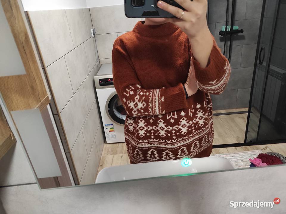 brązowo biały sweter vero moda M nowy z metką Białka sprzedam