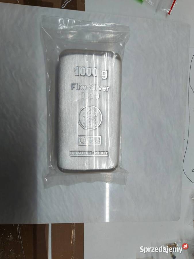 Sztabka czyste srebro 1 certyfikat Białystok sprzedam