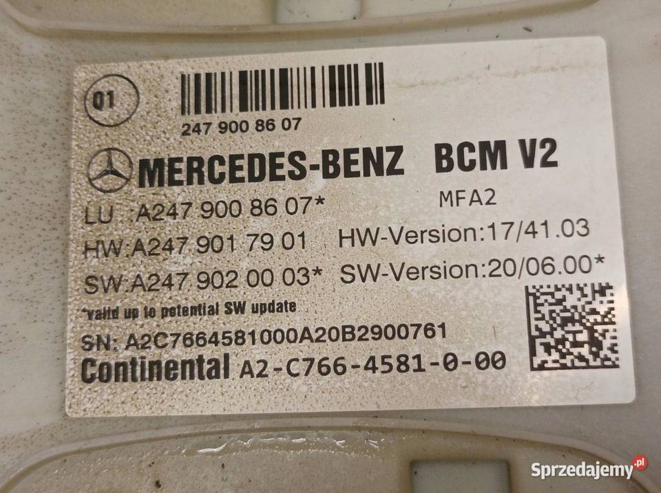 SKRZYNKA BSI KOMFORTU A2479008607 BCM V2 Motoryzacja świętokrzyskie