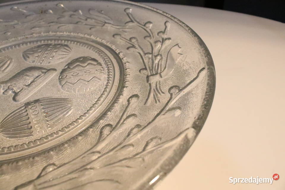 Szklana patera wielkanoc PRL Patery dolnośląskie Wrocław sprzedam