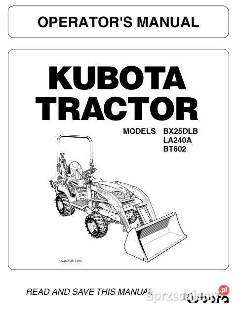 Kubota BX25DLB LA240A BT602 instrukcja obsługi Poradniki, albumy i reportaże Kielce