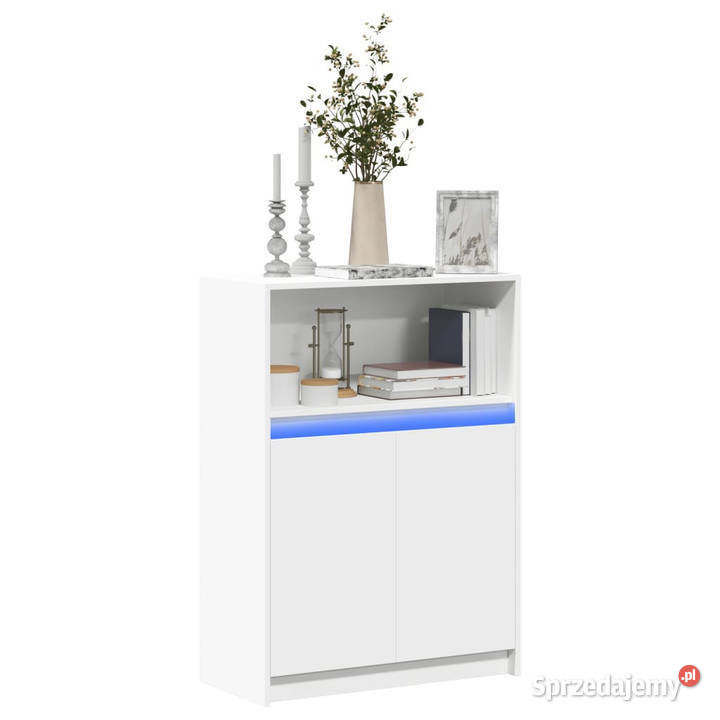 Szafka z LED biała 72x34x100 materiał Dom i Ogród