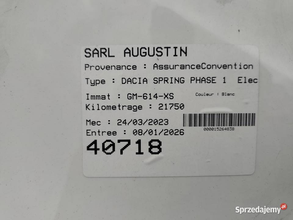 Dacia Spring elektryk Kostarowce