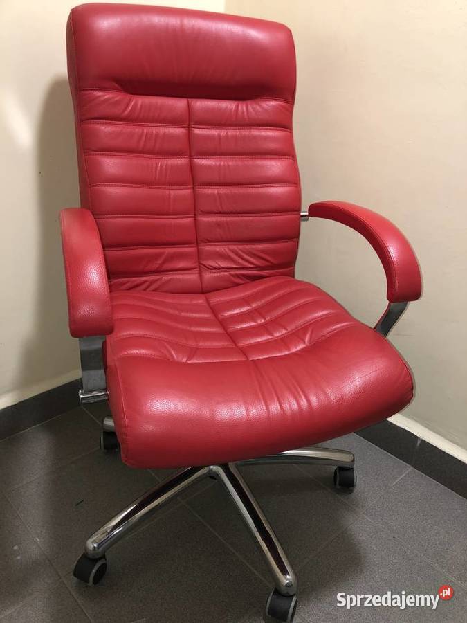 Dwa fotele biurowe regulowane skórzane Kraków
