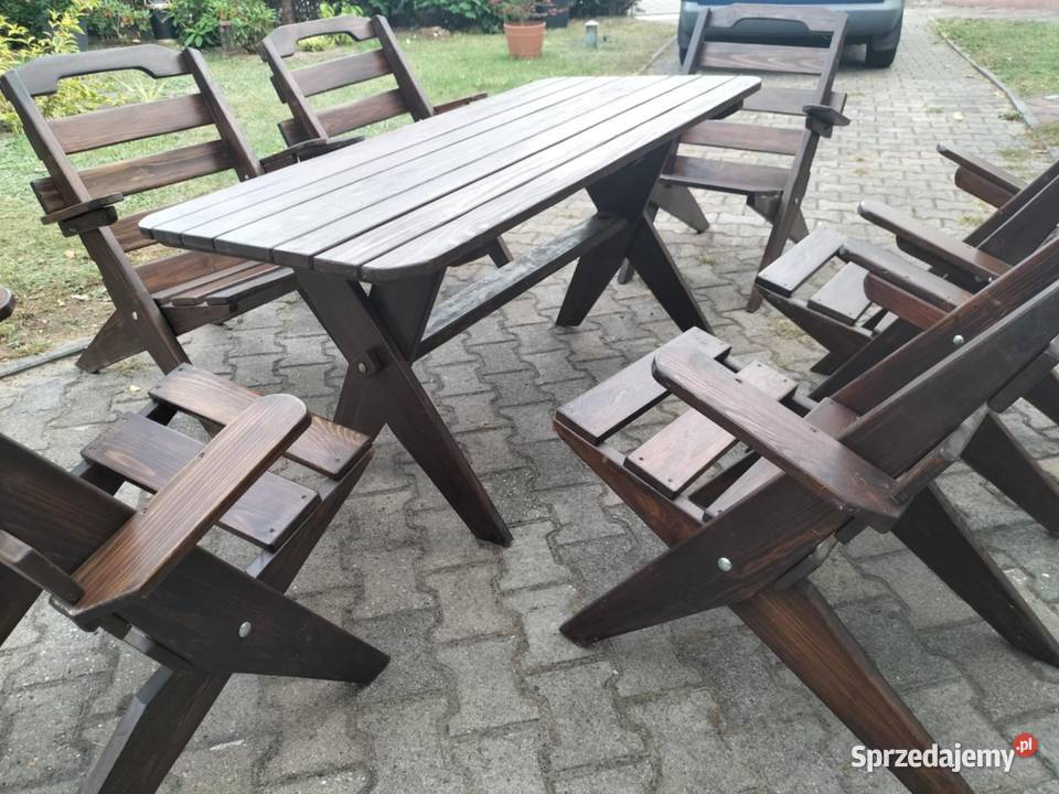 Zestaw ogrodowy z poduchami stół 6 krzeseł Sosnowiec