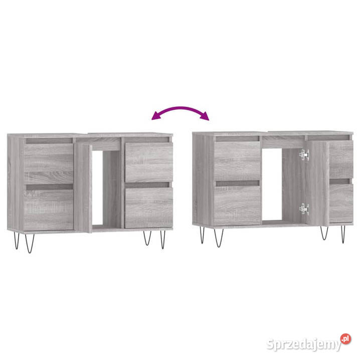 Szafka łazienkowa szary dąb sonoma 80x33x60 Meble