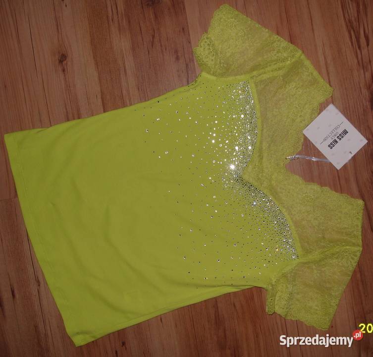 Limonkowa koronka cyrkonie NOWA MISS KISS rSM Rawicz