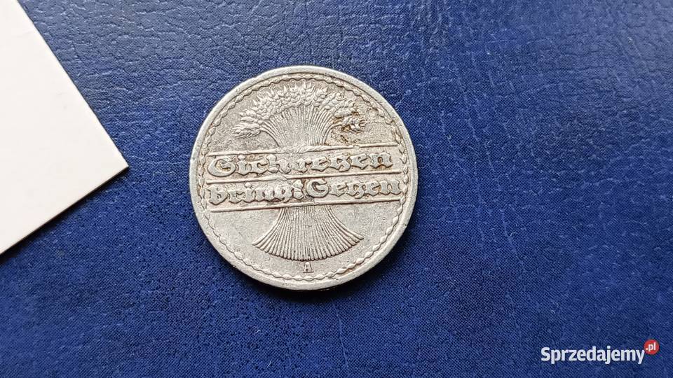 Stare monety 50 pfennig 1921 A Niemcy Numizmatyka Lesko sprzedam
