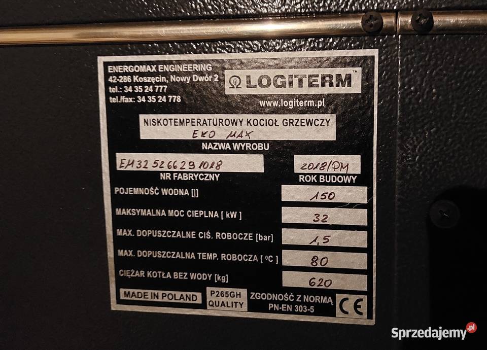 Kocioł węglowy klasy 5 Logiterm EcoMax 32 kW Imielin