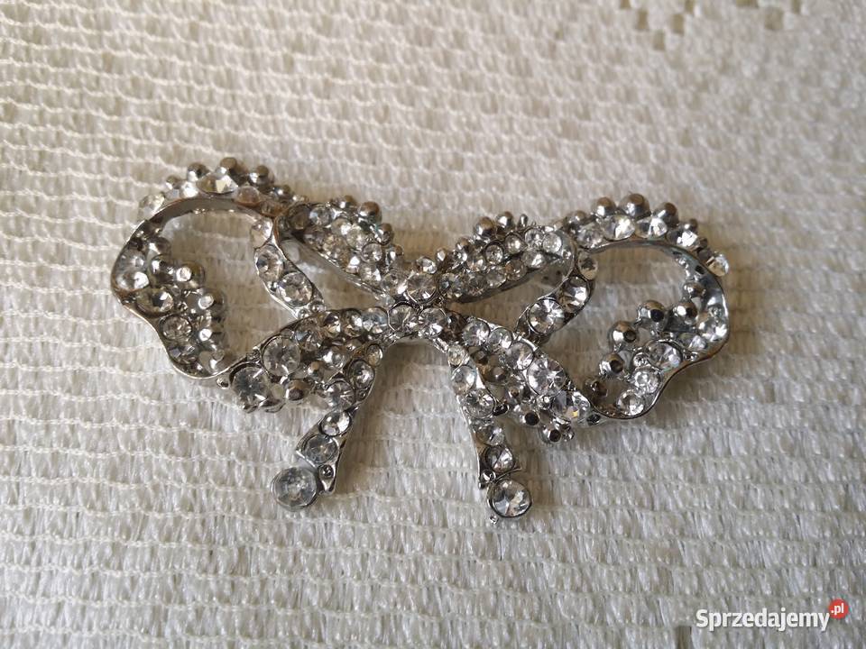 Stara broszka kokarda szklista Ochojno