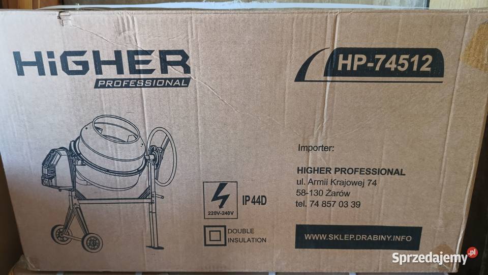 Betoniarka HIGHER 120L nowy komplet karton