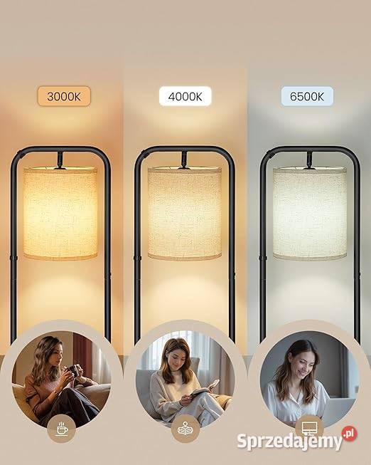 Lampa stojąca podłogowa z regałem 3 półki led Golina