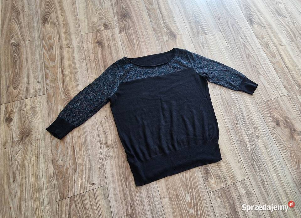 swetr czarny Next 4042 LXL brokat rękaw 34 Bez wzoru Kraków sprzedam