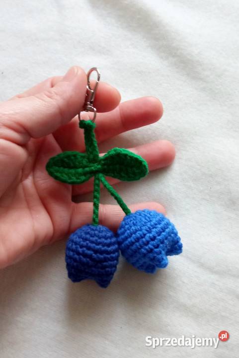 Tulipany wykonane na szydełku brelok Łask