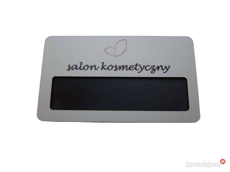 Identyfikator z okienkiem magnes 10 metalowy Chynów
