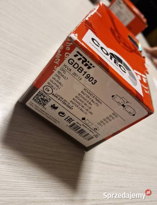 Klocki hamulcowe TYŁ MOVANO MASTER NV400 TRW dostawcze Klocki hamulcowe