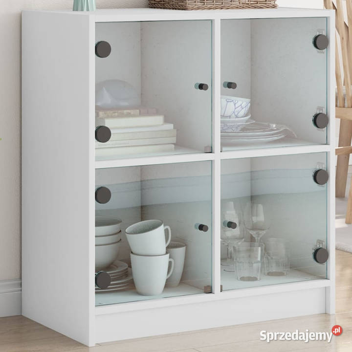 Szafka ze szklanymi drzwiami biała 68x37x755 Warszawa