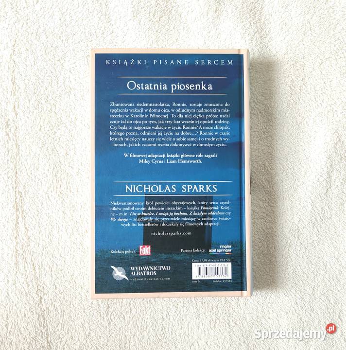 Książka Ostatnia Piosenka Nicholas Sparks oprawa Szczecin