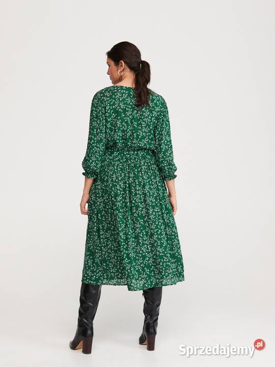 Nowa sukienka Reserved 44 XXL zielona w kwiaty Szczecin