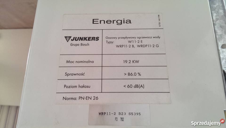 Piecyk Gazowy Terma JUNKERS W112E WRP112B Łódź