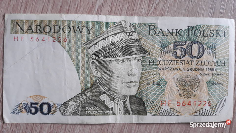 50 złotych 1 XII 1988 r seria HF Konin