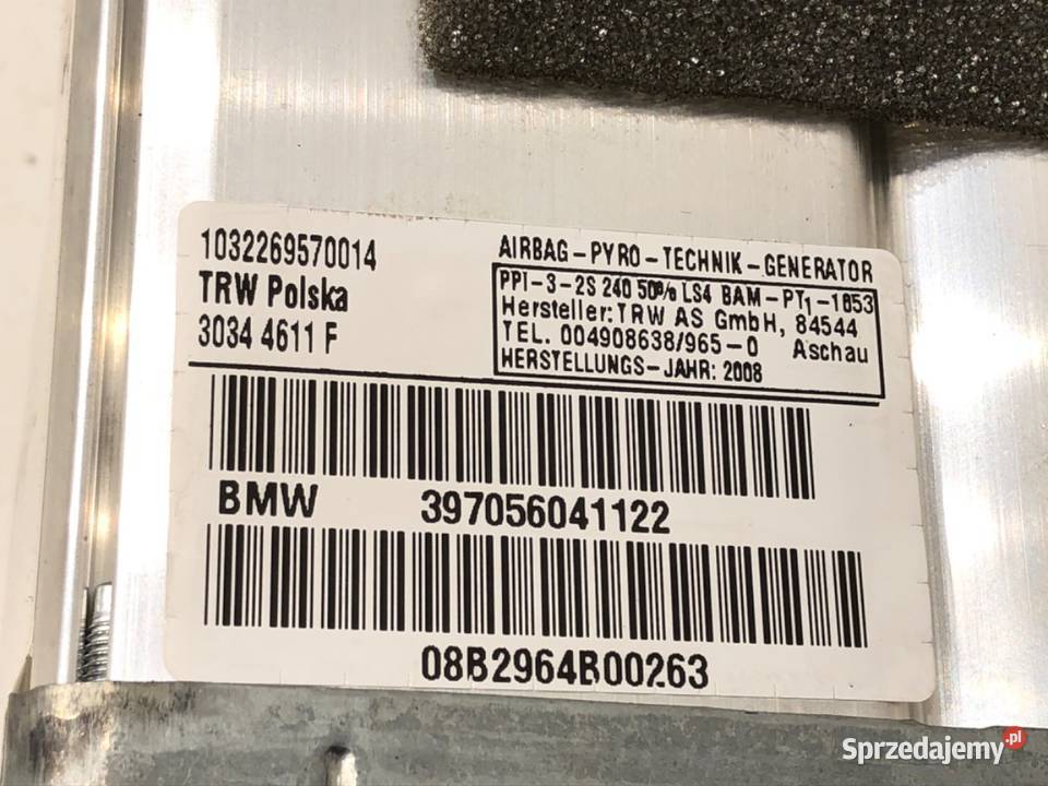 PODUSZKA POWIETRZNA PASAŻERA BMW E83 3970560 osobowe sprzedam