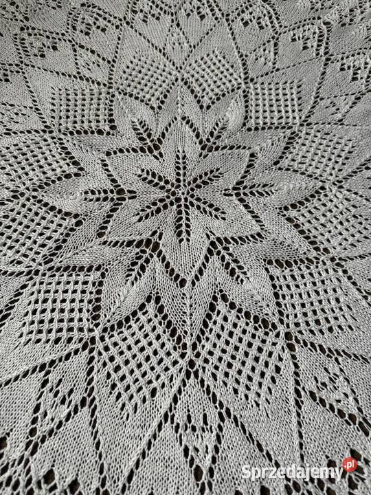obrus okrągły szydełkowy rękodzieło Zabrze