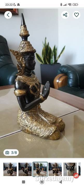 Figurka rzeżba z brązu złoconego Budda