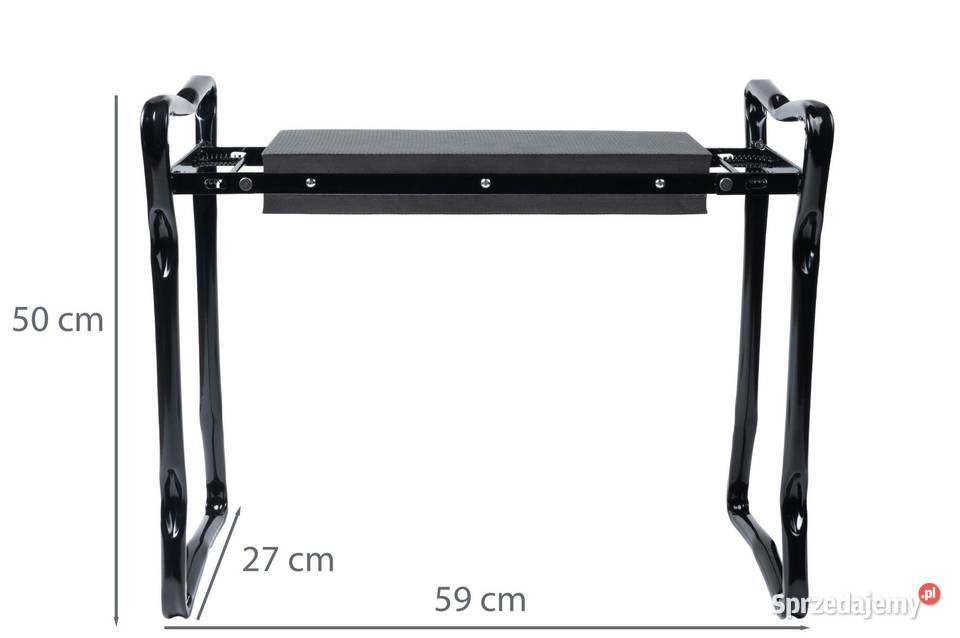 Klęcznik składany ogrodowy czarny z 2 torbami na wielkopolskie Poznań