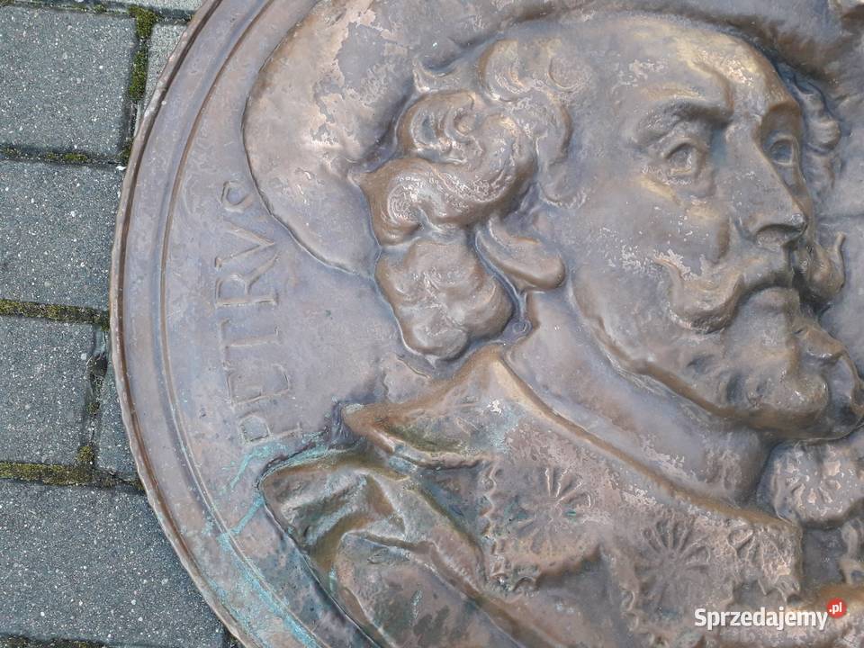 Efektowna płaskorzeźba relief miedziany Malarstwo Warszawa