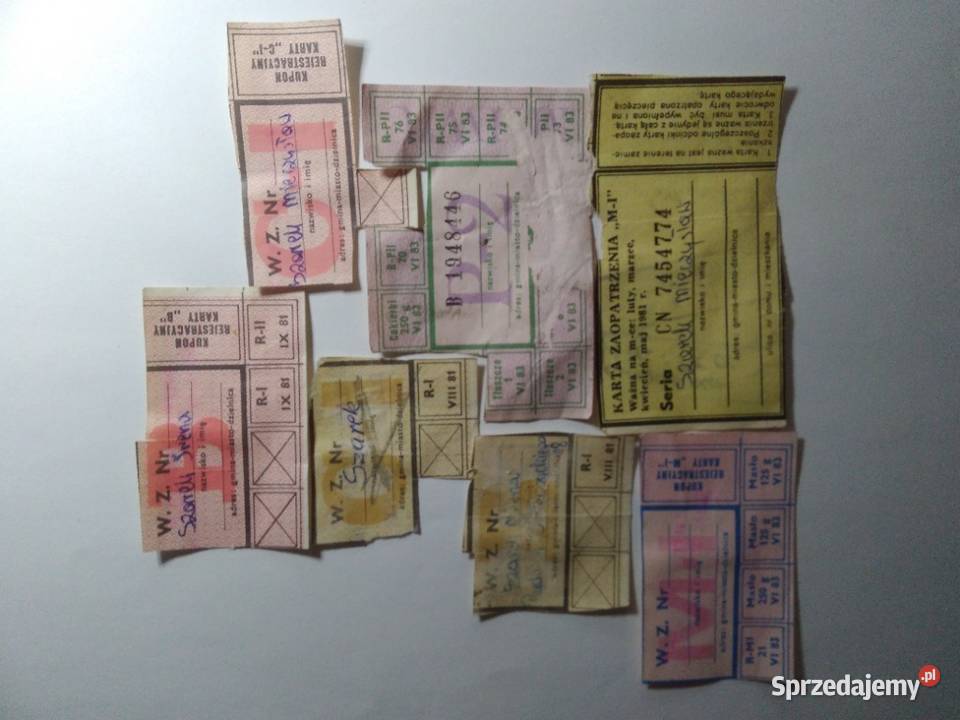 Kartki żywnościowe z lat 19811983 Antyki, Sztuka, Kolekcje Bytom