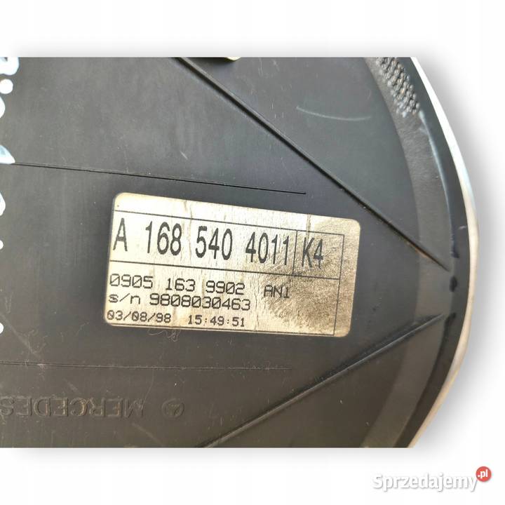 LICZNIK ZEGARY A1685404011 Mercedes W168 14 16