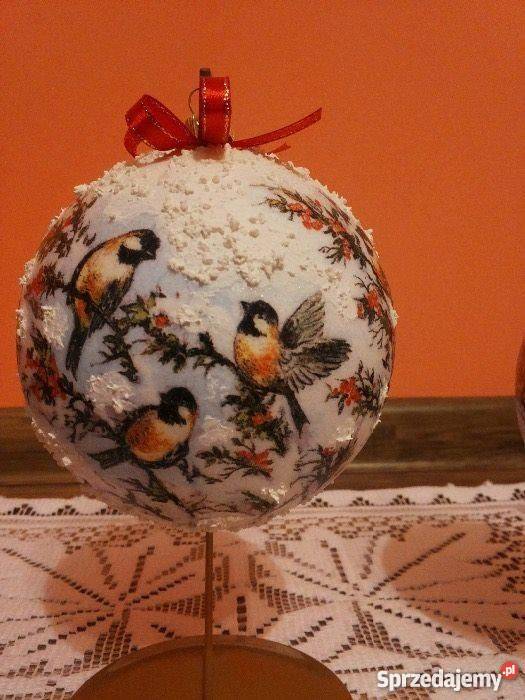 Bombki świąteczne decoupage wielokolorowy Wyposażenie wnętrz Kraków