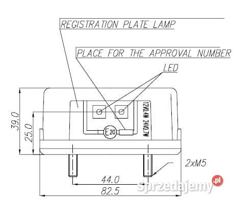 Lampa oświetlenia tablicy rejestracyjnej LED Kamionna