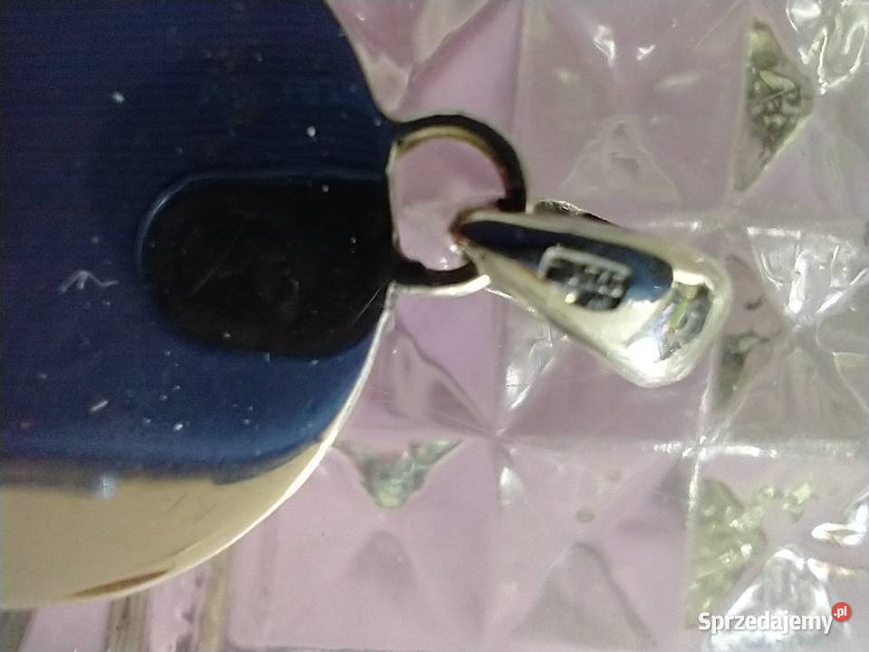 Komplet wisior kolczyki srebro 925 koral łódzkie Łódź