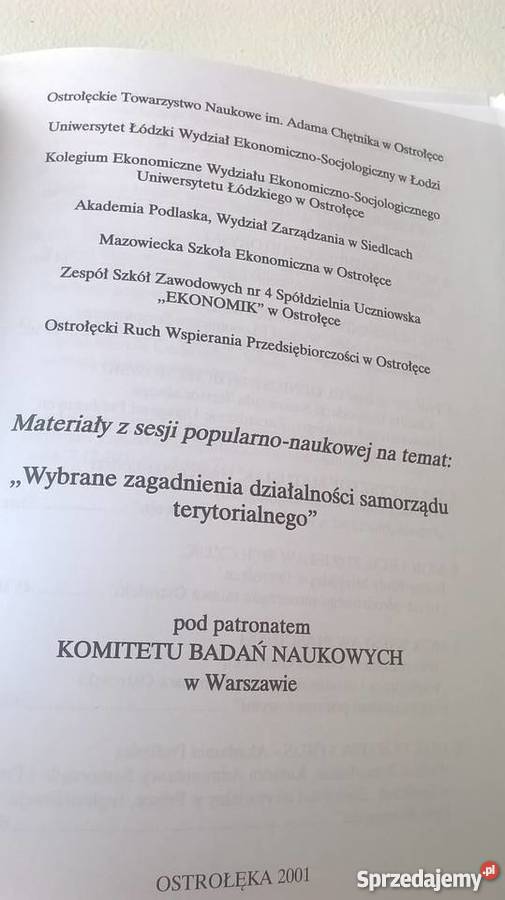 Wybrane zagadnienia działalności samorządu Rok wydania 2001 Rybnik