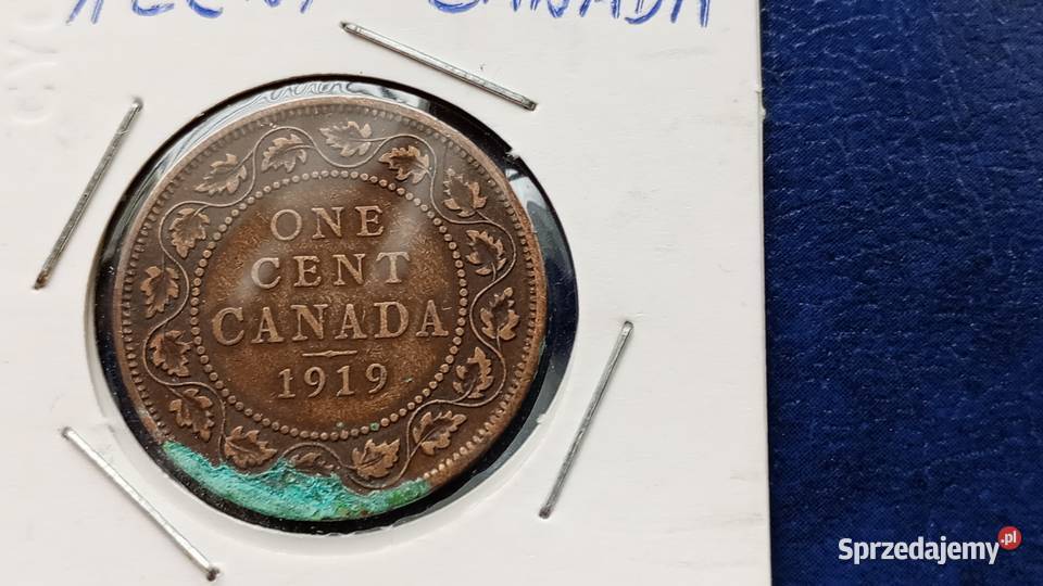 Stare monety 1 cent 1919 Kanada podkarpackie Lesko