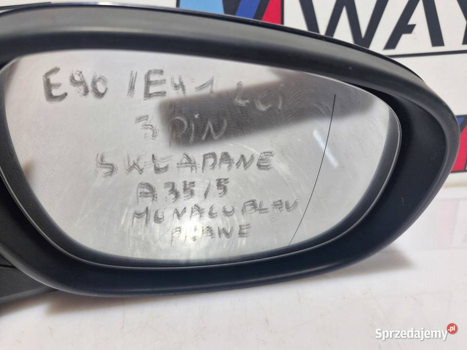 BMW E90 E91 LCI LUSTERKO ZEWNĘTRZNE PRAWE 3PIN