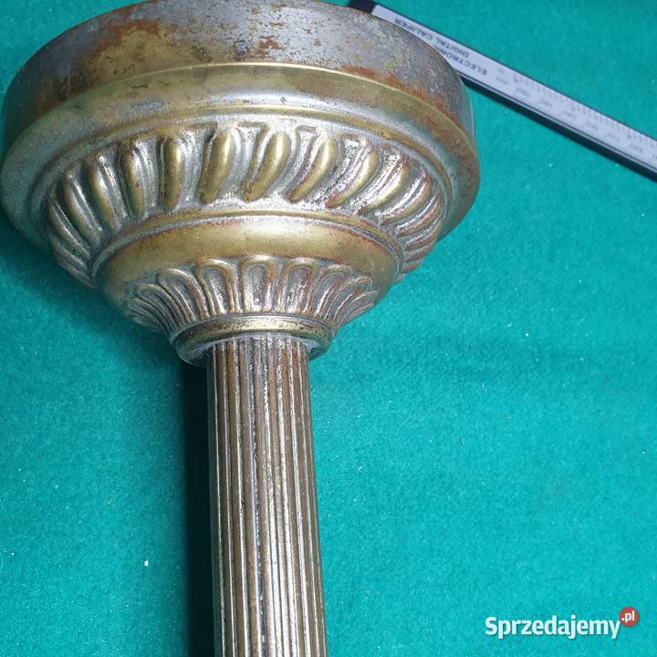 Stara mosiężna podstawa ze zbiornikiem do lampy Wrocław