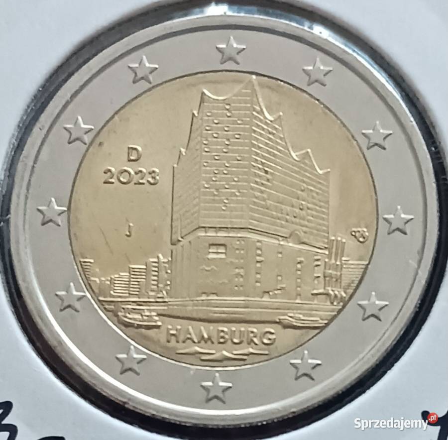 2 Euro Niemcy 2023 r Hamburg mennica J Konin
