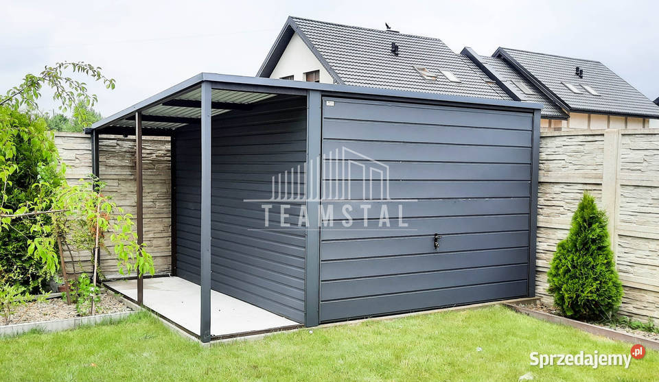 GARAŻ BLASZANY 3m x 5m wiata 1m spad tył Brama wielkopolskie Leszno