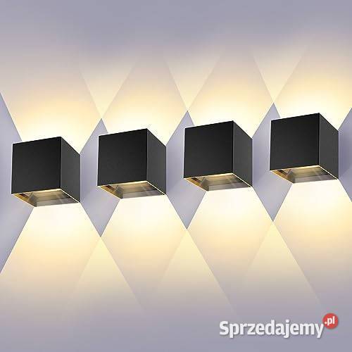 KINKIETY OGRODOWE LEDMO LED CZARNE 12 W Kpl 4 Zawiercie