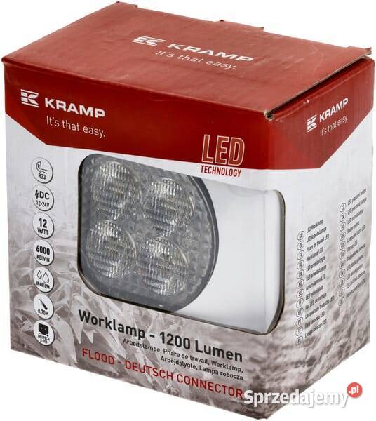 Lampa robocza LED okrągła 12W 1200lm 1224V biała Kamionna