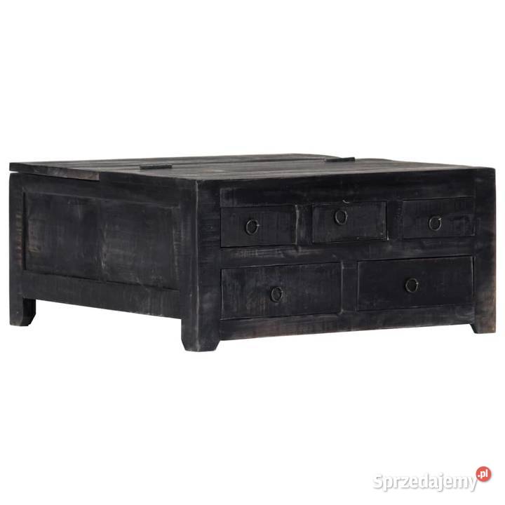 vidaXL Stolik kawowy czarny 65x65x30 lite drewno Warszawa
