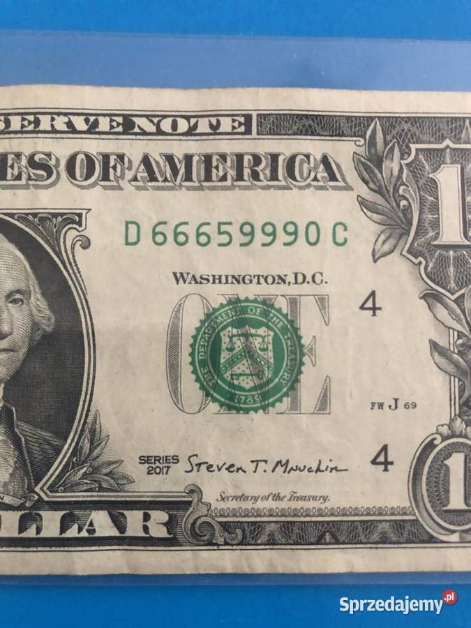 Banknot 1 dollar kolekcjonerski numer