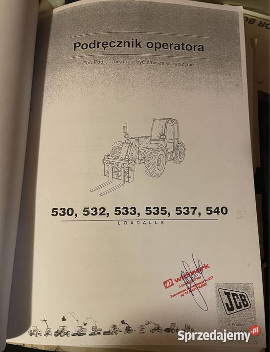 Podręcznik instrukcja JCB ładowarka teleskopowa