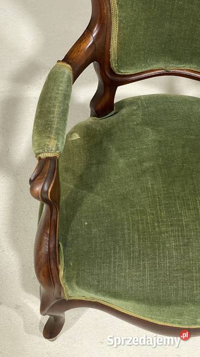 Rzeźbiony fotel w stylu Ludwika Filipa z Gryfice sprzedam