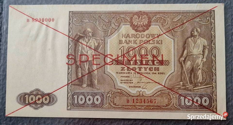 Komplet banknotów 1000 194519461947 śląskie
