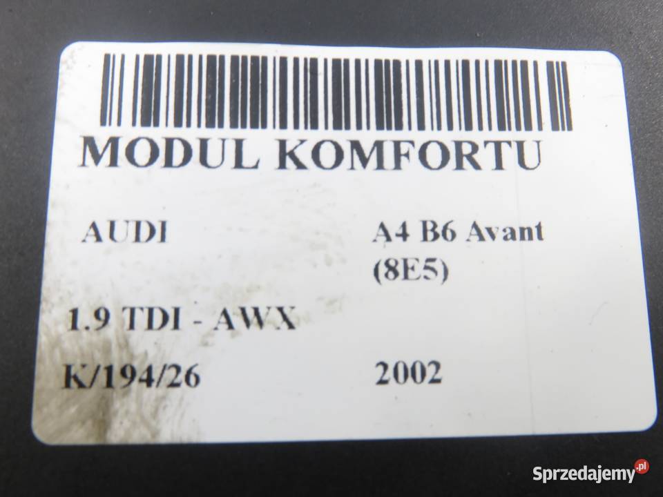 MODUŁ KOMFORTU AUDI A4 B6 Avant 8E5 8E0959433BC
