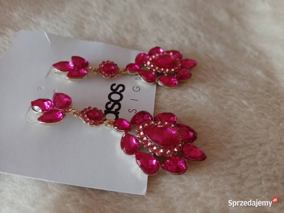ASOS Bogato zdobione różowe kolczyki Kraków sprzedam